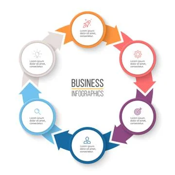 Circular arrows for infographics. Stock Illustration