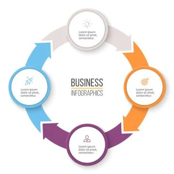 Circular arrows for infographics. Stock Illustration