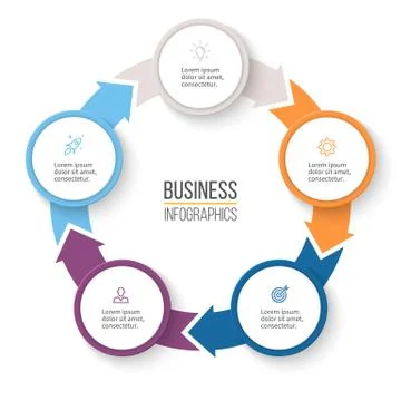 Circular arrows for infographics. イラスト素材