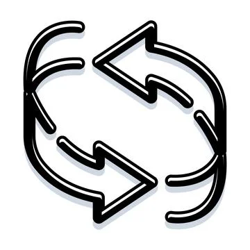 Circular arrows symbol representing refresh and cycle process Illustrazione stock