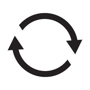 Circular arrows as a symbol of software updates. Simple icon isolated on white イラスト素材