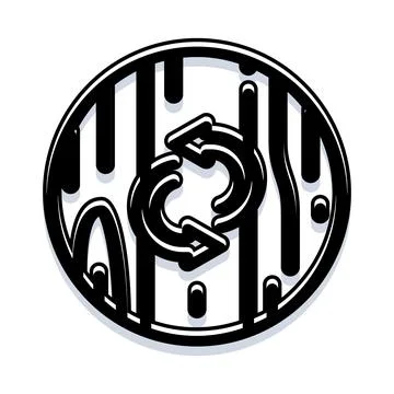 Circular arrows symbolizing refresh and reuse process icon Stock Illustration