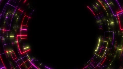 Circular art pattern colorful lines and shapes for web design or graphic art Vídeo Stock 270409725