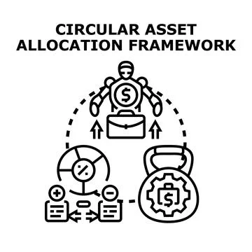 Circular asset allocation framework for investment management Stock Illustration