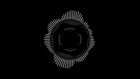 Circular audio bars pulsing inward and outward with rotating rings 스톡 동영상 348268798
