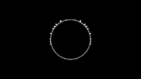 Circular audio equalizer on black background, seamless looping sound reacti.. Stock-Footage 346070776
