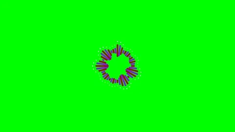 Circular audio frequency equalizer wave animation on a solid green background Stock Footage 341823738
