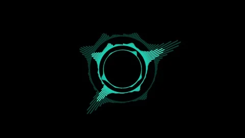 Circular audio frequency sound wave animation isolated on black background Stock Footage 321954400