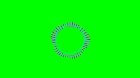 Circular audio frequency wave visualizer on a bright green chroma background Stock Footage 341822638