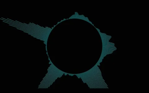 Circular audio spectrum. Audio wave animation Stock Footage 201645224