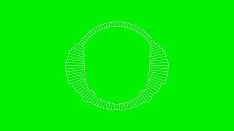 Circular audio spectrum with block line visualizer on green screen Stock Footage 329551996