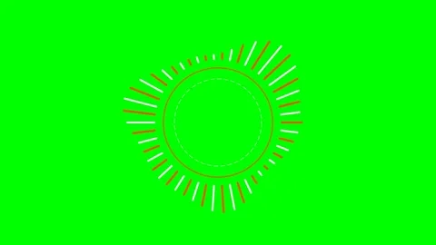 Circular audio spectrum visualizer animation on a vibrant green background Stock Footage 340266397