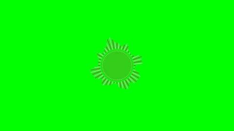 Circular audio spectrum visualizer featuring white bars on a green screen Stock Footage 340900355
