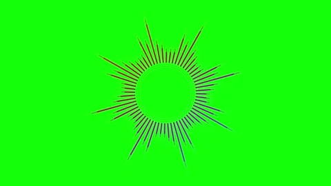 Circular audio spectrum visualizer with gradient bars on green screen backg.. Video stock 344858541