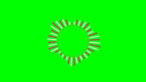 Circular audio spectrum visualizer graphic on a vibrant green background Stock-Footage 341823553