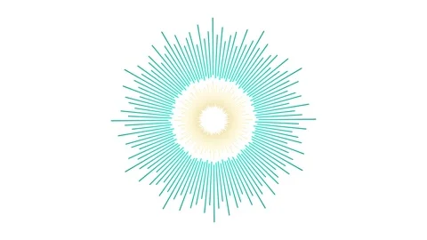 Circular audio spectrum visualizer, pulsing sound wave animation on white b.. 스톡 동영상 344857216