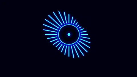 Circular audio visualizer sound wave spectrum animation with glowing blue r.. 스톡 동영상 344709653
