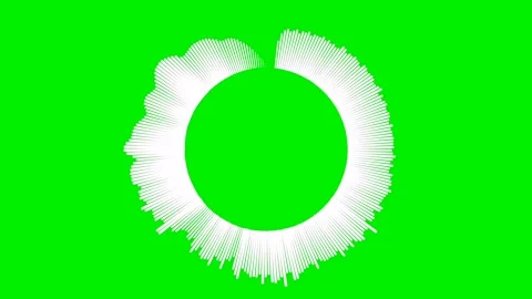 Circular audio visualizer wave on green screen background Stock Footage 329552192