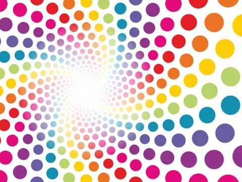 Circular background made ??up of colored dots to be lost Stock Illustration