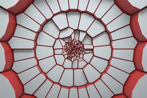 Circular background. Randomly choped geometry. Fractured extrudable surface. Stock Illustration