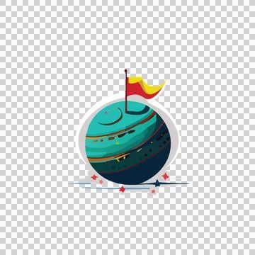 Circular Badge With Flag standing circle silhouette Stock Illustration