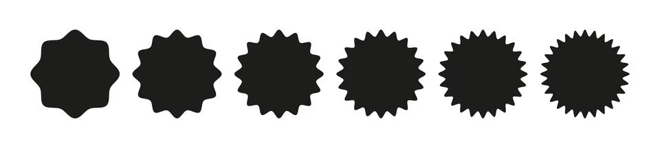 Circular badge zigzag pattern ,round line border border. Flat vector Illustrazione stock