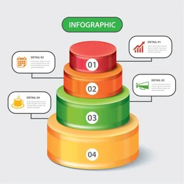 Circular bar infographic template Stock Illustration