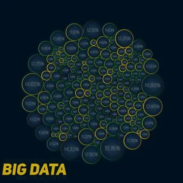 Circular big data colorful visualization. Futuristic infographic. Information Stock Illustration