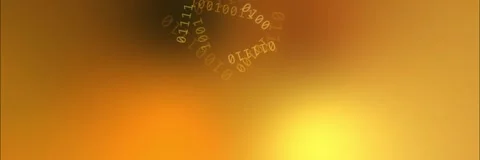 Circular binary code background template animation in orange and gold Stock Footage 340557728