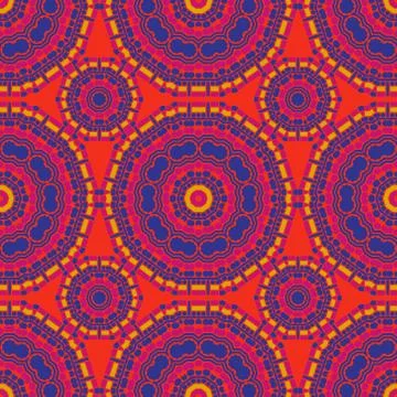 Circular biomorphic feel seamless pattern Stock Illustration