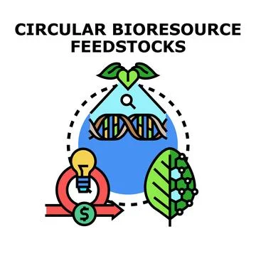 Circular bioresource feedstocks optimizing sustainable economic solutions Stock Illustration
