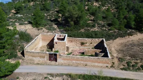 Circular Birds-Eye View in Region of Les Garrigues Stock Footage 285730357