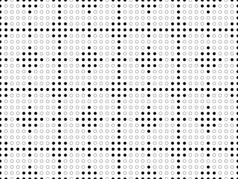 Circular black and white dots in a vintage ethnic motif pattern Stock Illustration