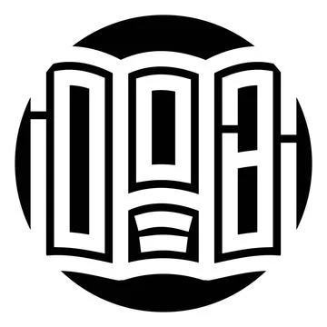Circular black and white logo with odb monogram 스톡 일러스트