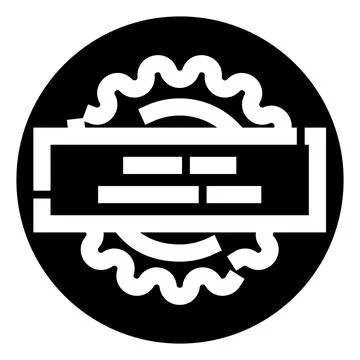 Circular black and white stamp label certification icon Illustrazione stock