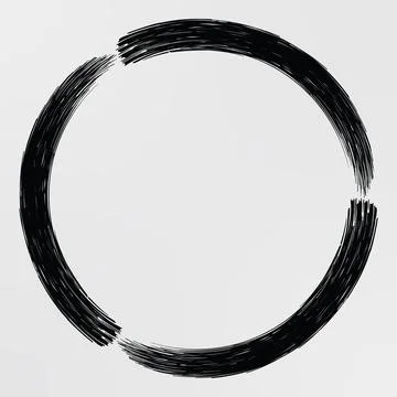 Circular black brush strokes Vector Stock Illustration