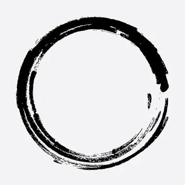Circular Black Brush Strokes Vector Stock Illustration