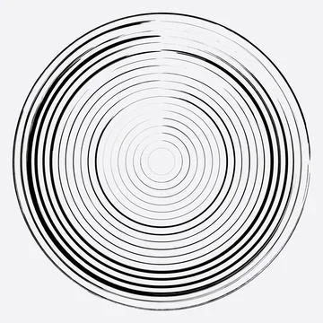 Circular Black Brush Strokes Vector Stock Illustration