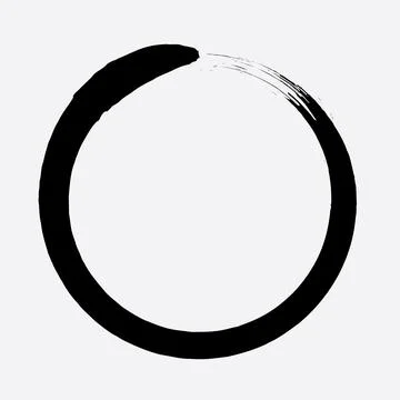 Circular Black Brush Strokes Vector Stock Illustration