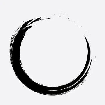 Circular Black Brush Strokes Vector Stock Illustration