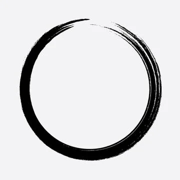 Circular Black Brush Strokes Vector Illustrazione stock