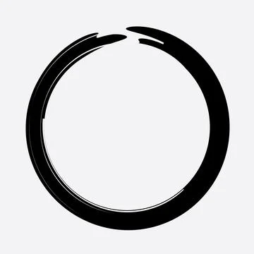 Circular Black Brush Strokes Vector Stock Illustration