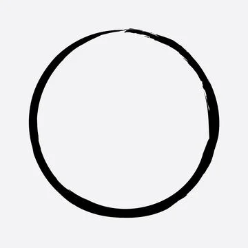 Circular Black Brush Strokes Vector Illustrazione stock