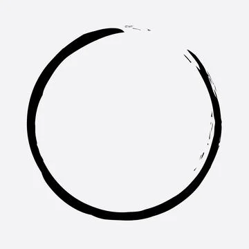 Circular Black Brush Strokes Vector Stock Illustration