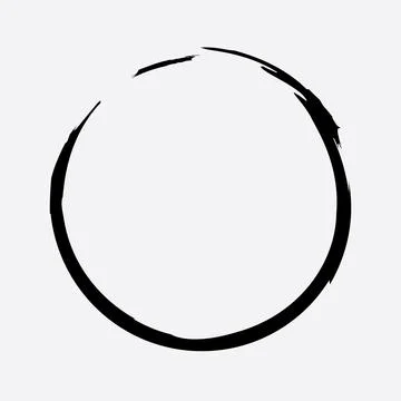Circular Black Brush Strokes Vector Stock Illustration