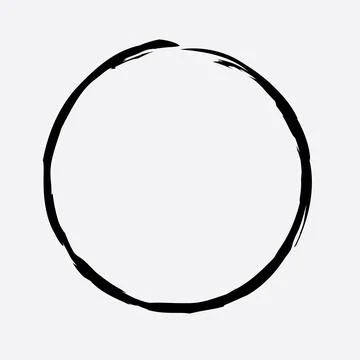 Circular Black Brush Strokes Vector Stock Illustration