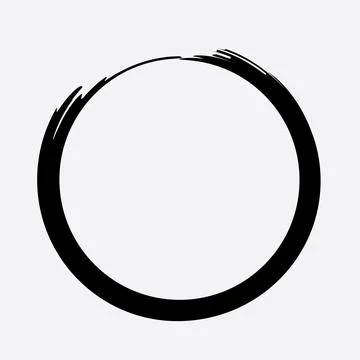 Circular Black Brush Strokes Vector Stock Illustration