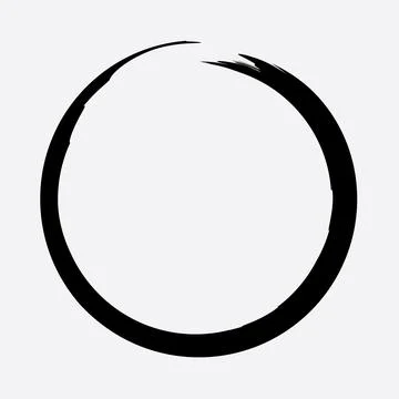 Circular Black Brush Strokes Vector Stock Illustration