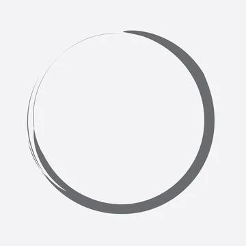 Circular Black Brush Strokes Vector Stock Illustration