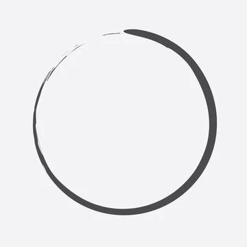 Circular Black Brush Strokes Vector Stock Illustration